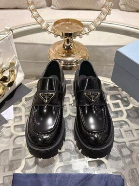 Women's Black Patent Prada Loafers